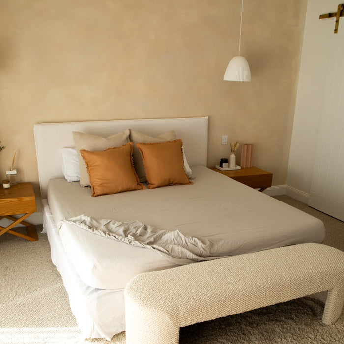 Muslin fitted sheet in Light Grey