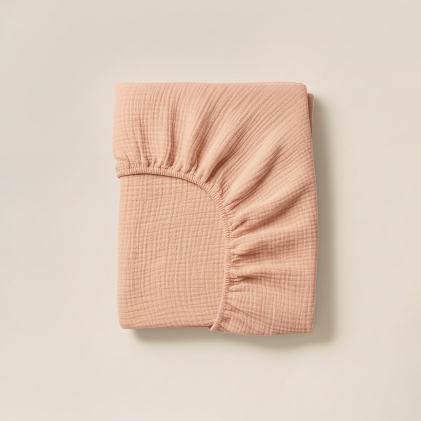 Muslin fitted sheet in Blush