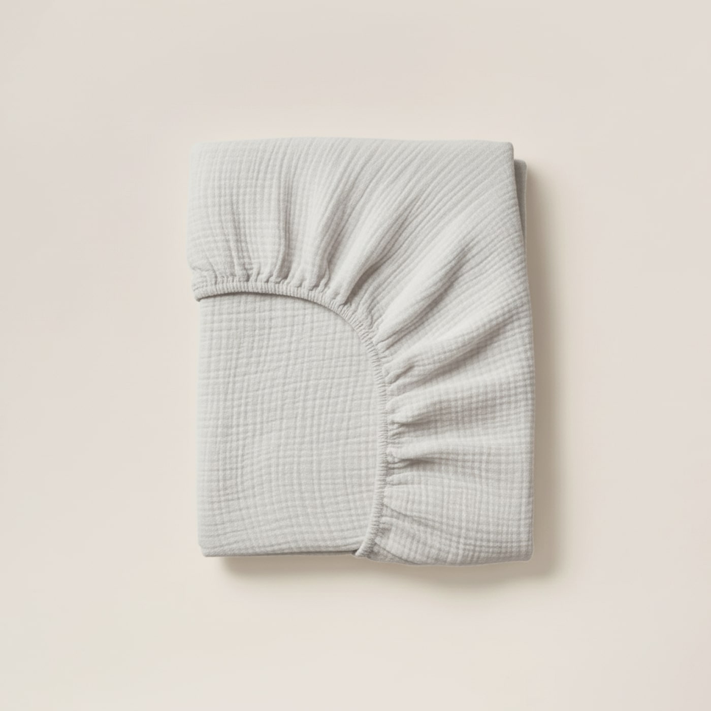 Muslin fitted sheet in Light Grey
