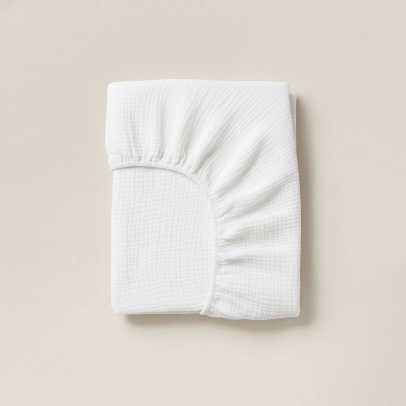 Muslin fitted sheet in Snow White